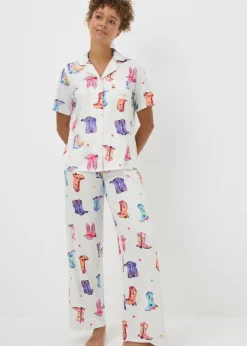 Cream Cowboy Boot Pyjama Set