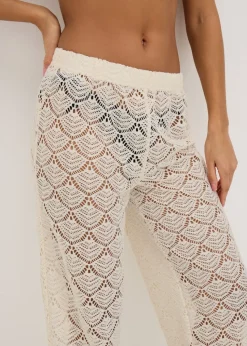 Cream Crochet Trousers