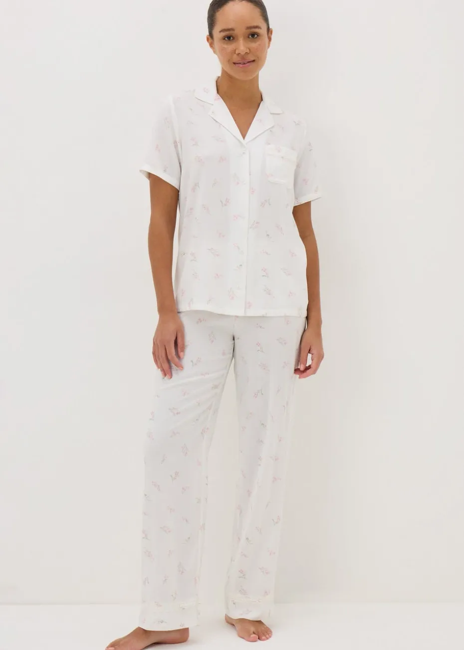 Cream Ditsy Floral Pyjama Set