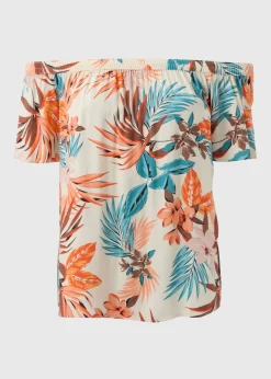 Cream Floral Bardot Top