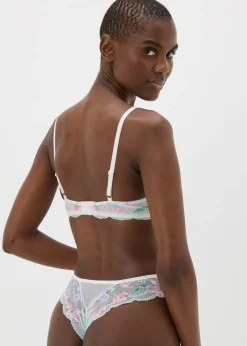 Cream Floral Brazilian Knickers