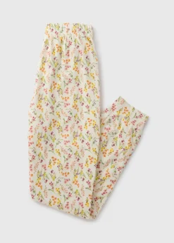 Cream Floral Print Pyjama Bottoms