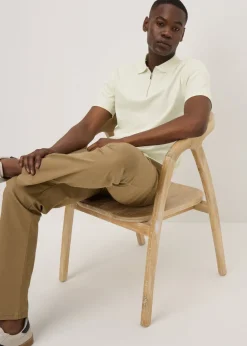 Cream Interlock 1/4 Zip Polo Shirt