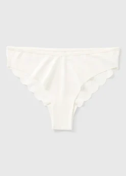 Cream Lace Detail Brazilian Knickers