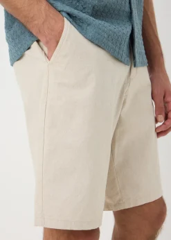 Cream Linen Shorts