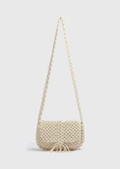 Cream Macramé Crossbody Bag