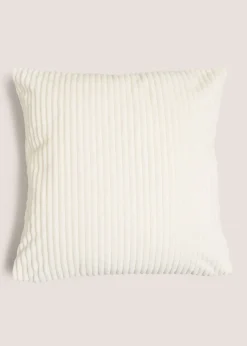 Cream Ribbed Cushion Cover