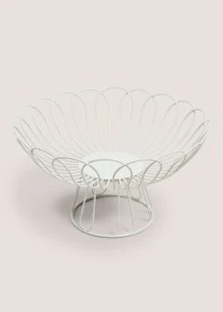 Cream Scalloped Wire Bowl