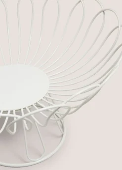 Cream Scalloped Wire Bowl