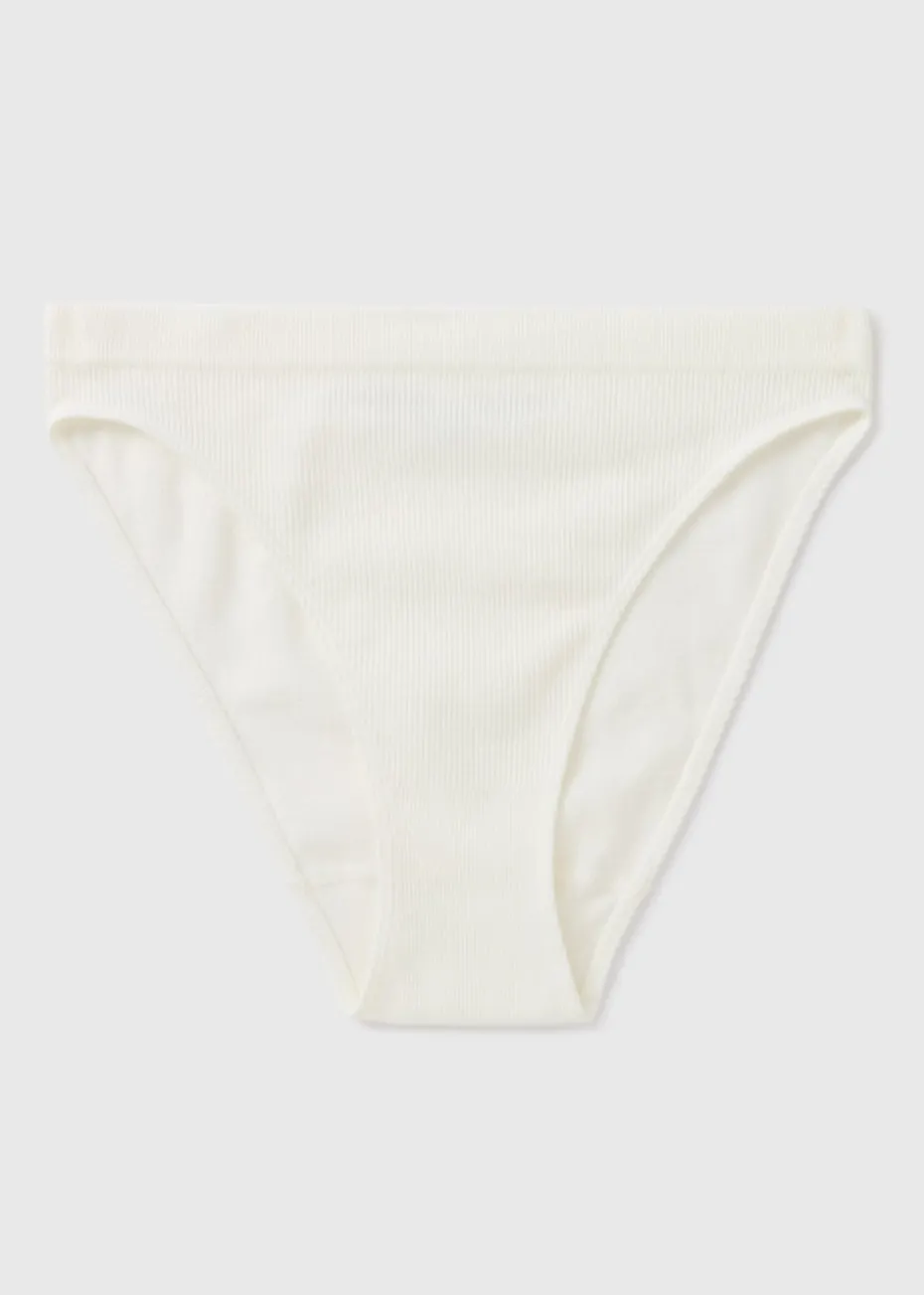 Cream Seamless High Leg Knickers