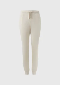 Cream Slim Fit Jogging Bottoms