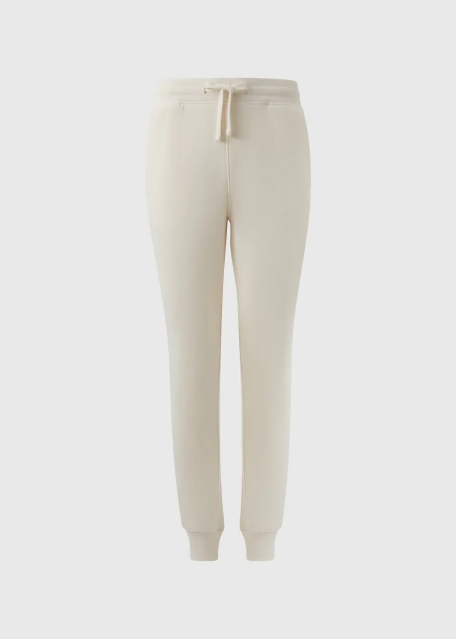 Cream Slim Fit Jogging Bottoms