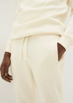 Cream Slim Fit Jogging Bottoms