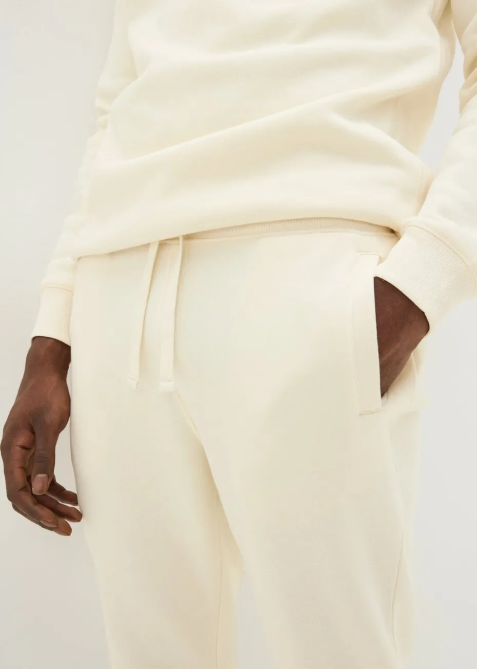 Cream Slim Fit Jogging Bottoms