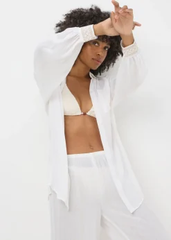 Cream Sparkle Beach Shirt