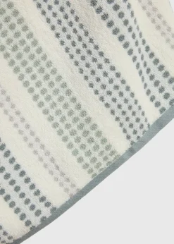 Cream Spot Striped Jacquard Towel
