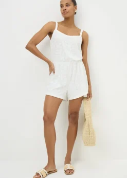 Cream Towelling Playsuit