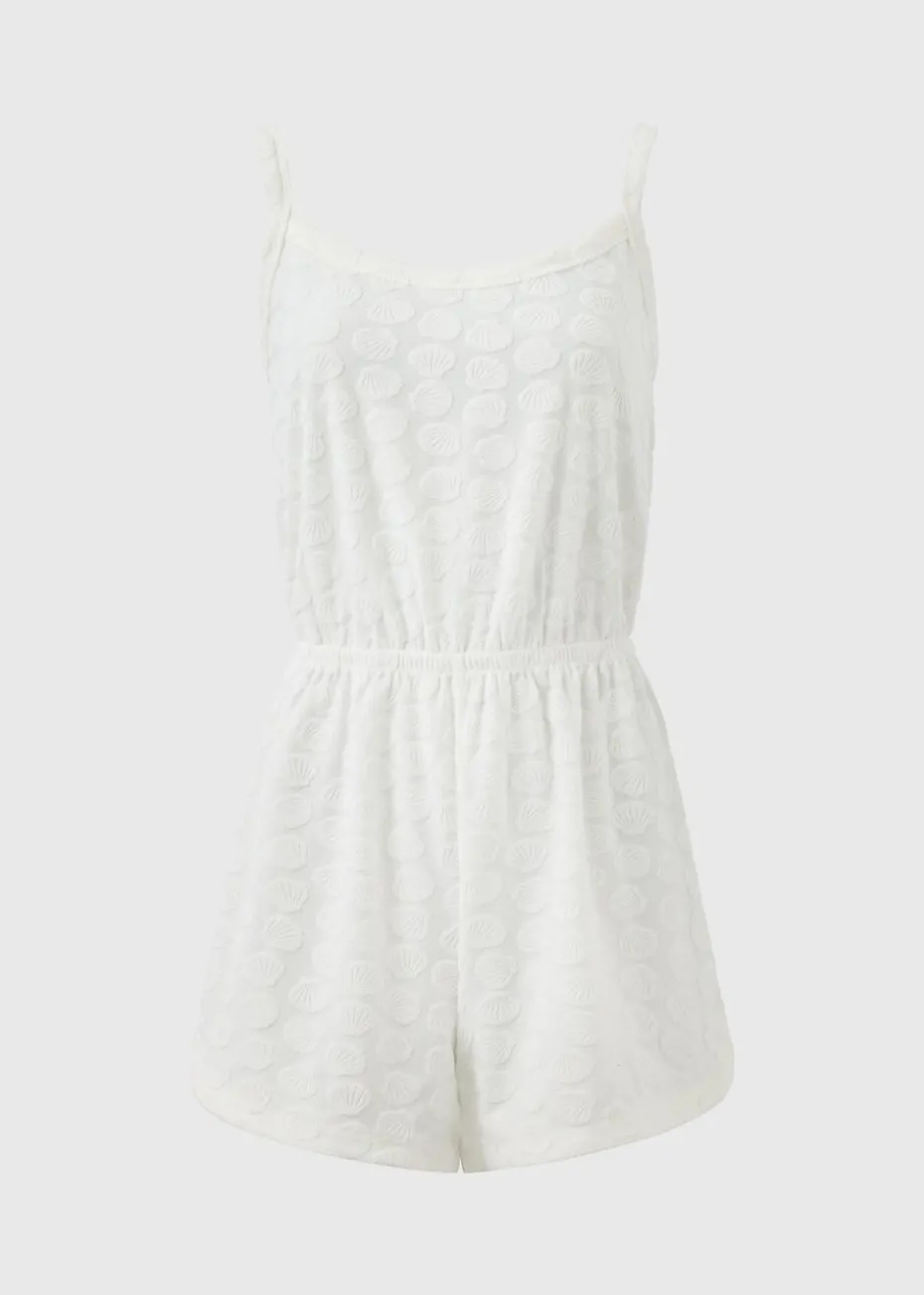 Cream Towelling Playsuit