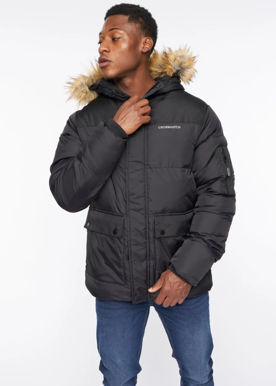 Crosshatch Black Bentlays Hooded Jacket