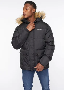 Crosshatch Black Bentlays Hooded Jacket
