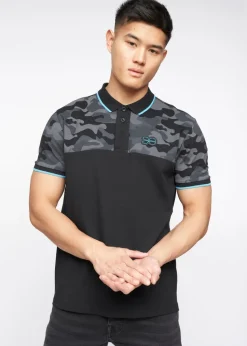 Crosshatch Black Brightling Camo Polo