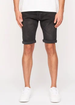 Crosshatch  Black  Tadcaster  Denim  Shorts