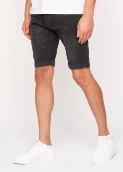 Crosshatch  Black  Tadcaster  Denim  Shorts