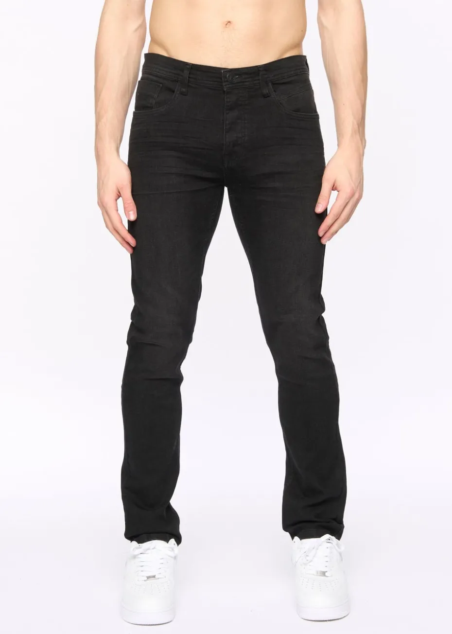Crosshatch Black Wash Malcolm Slim Fit Jeans