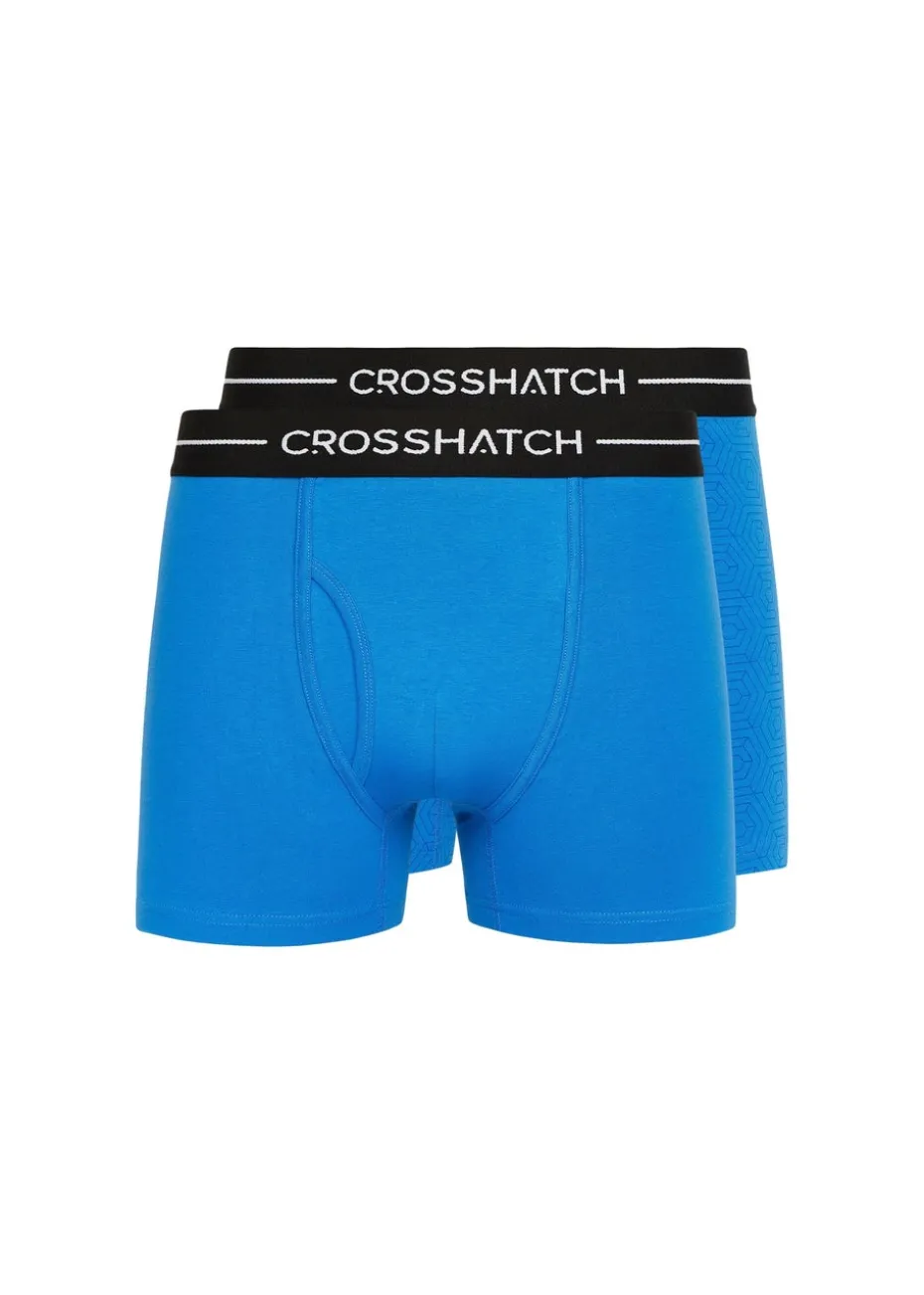 Crosshatch Blue Hexter Boxers (2 Pack)
