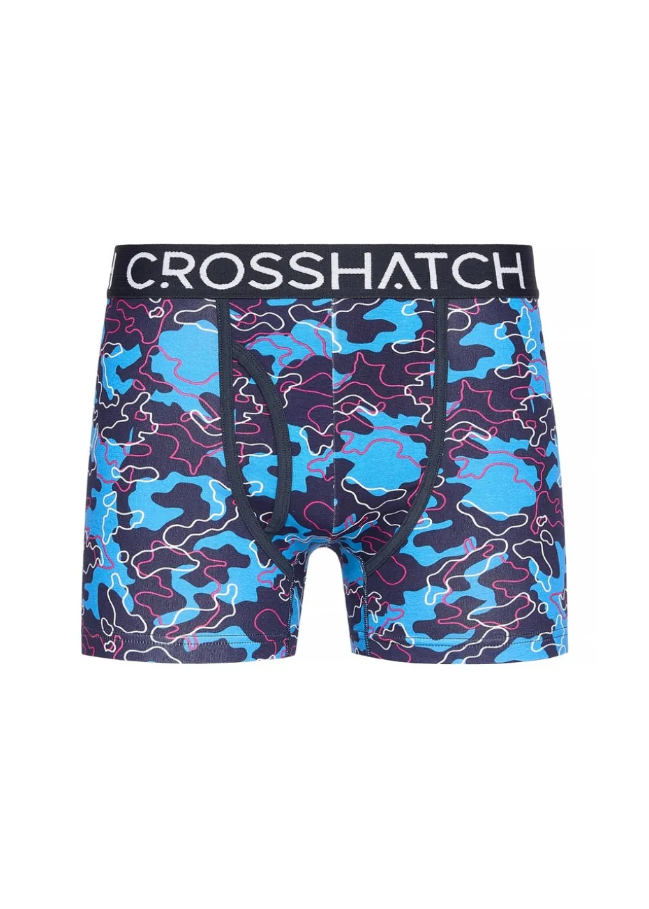Crosshatch Blue Linamo MVE Open Fly 3 Pack Boxers