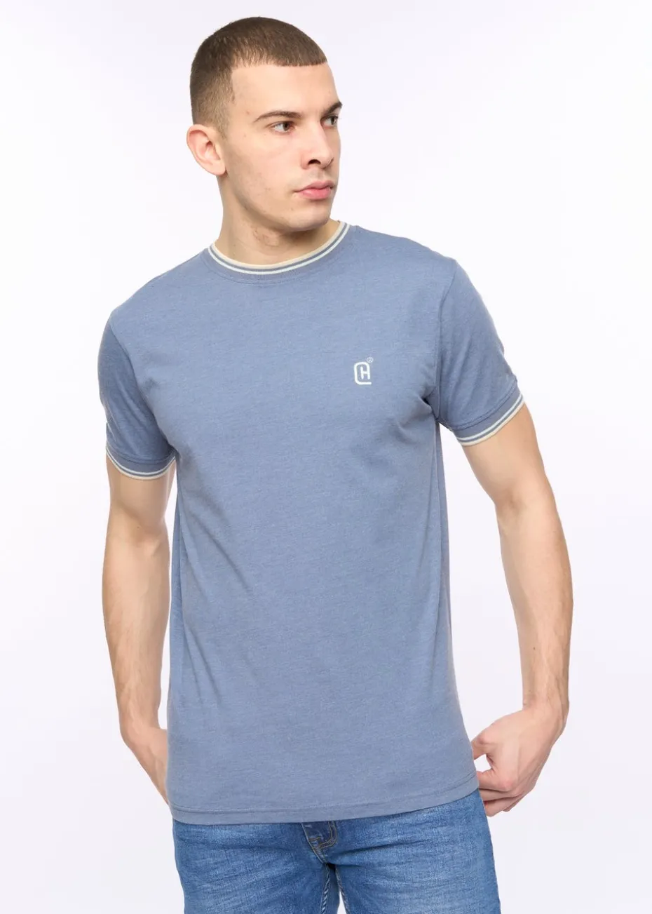 Crosshatch China Blue Marl Deuxtip T-Shirt