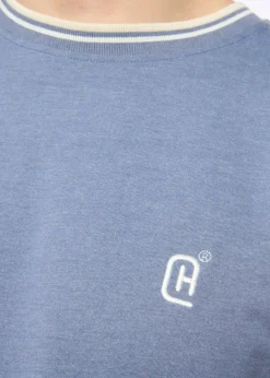 Crosshatch China Blue Marl Deuxtip T-Shirt