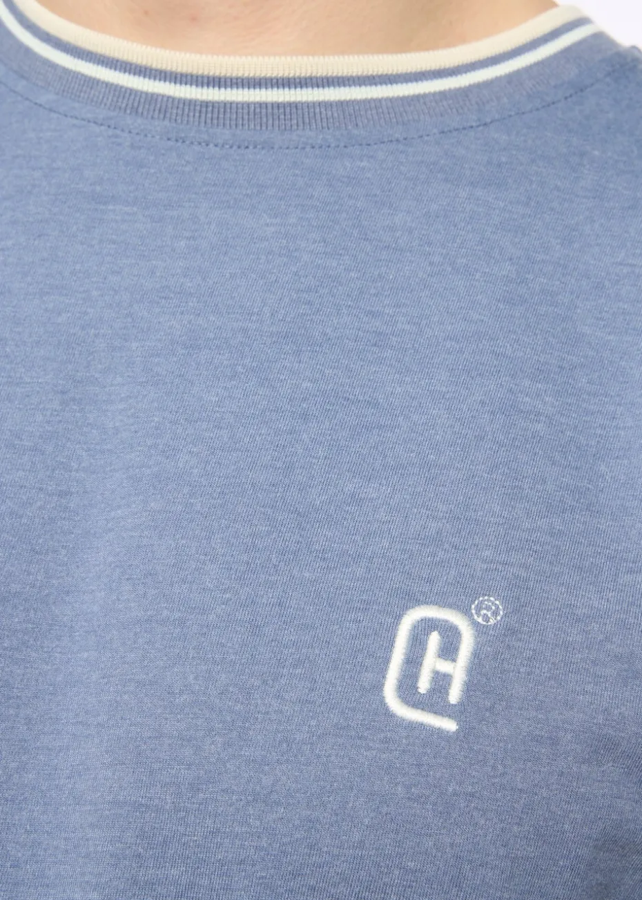 Crosshatch China Blue Marl Deuxtip T-Shirt