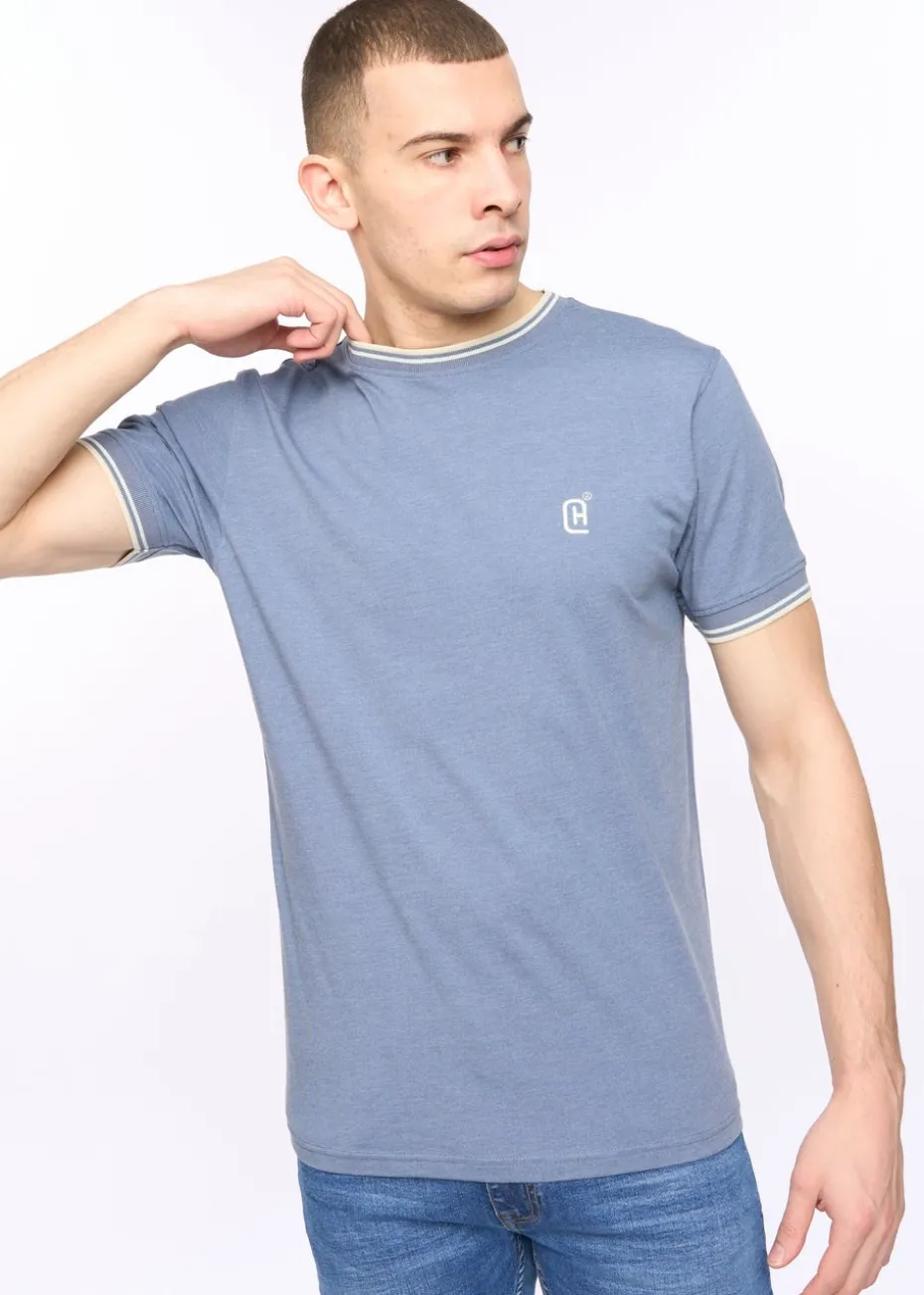 Crosshatch China Blue Marl Deuxtip T-Shirt