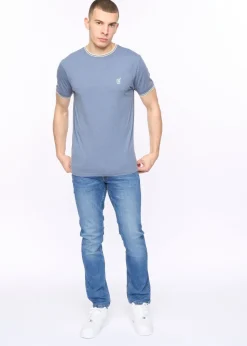 Crosshatch China Blue Marl Deuxtip T-Shirt