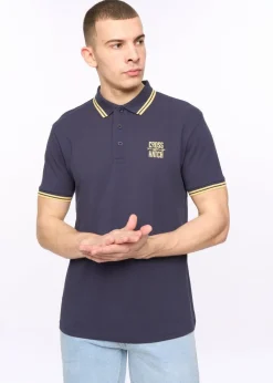 Crosshatch Dark Blue Night Changra Polo