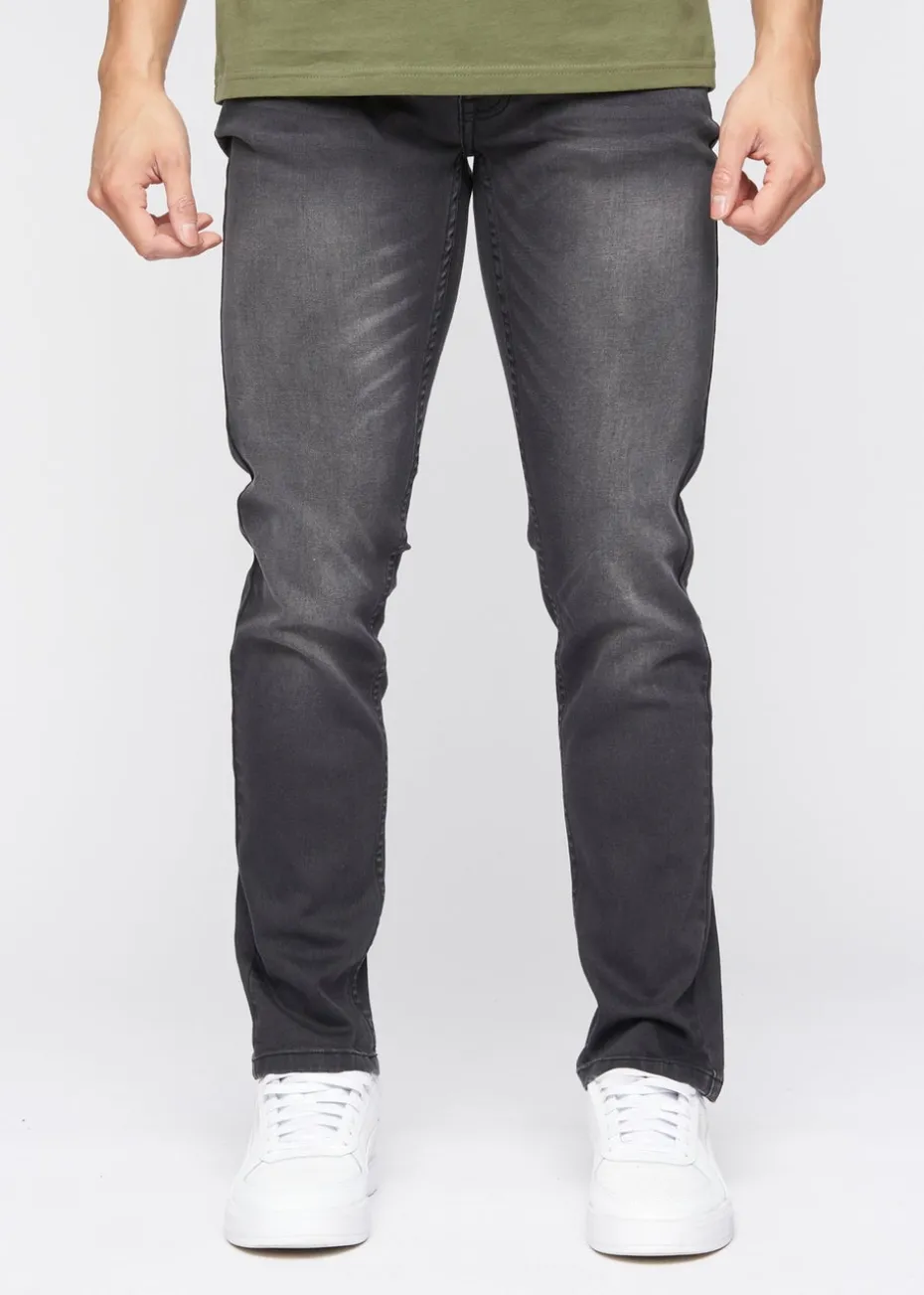 Crosshatch Dark Charcoal Malcolm Slim Fit Jeans