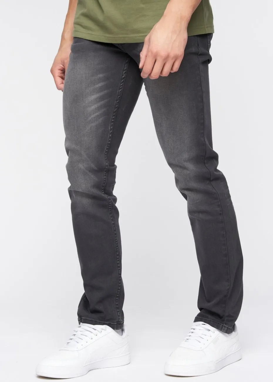 Crosshatch Dark Charcoal Malcolm Slim Fit Jeans
