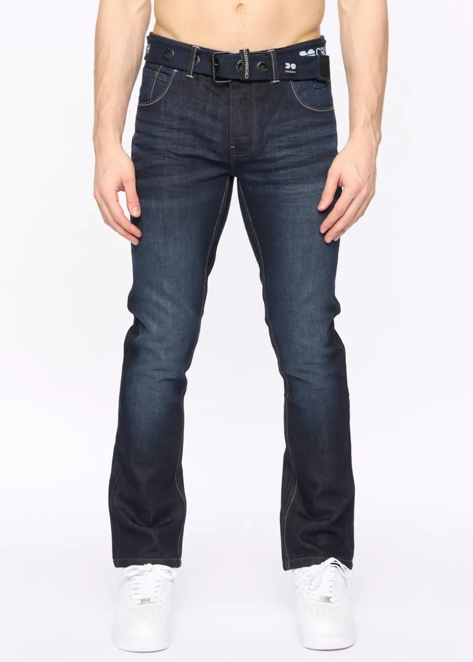 Crosshatch Dark Wash New Embossed Techno Denim Jeans