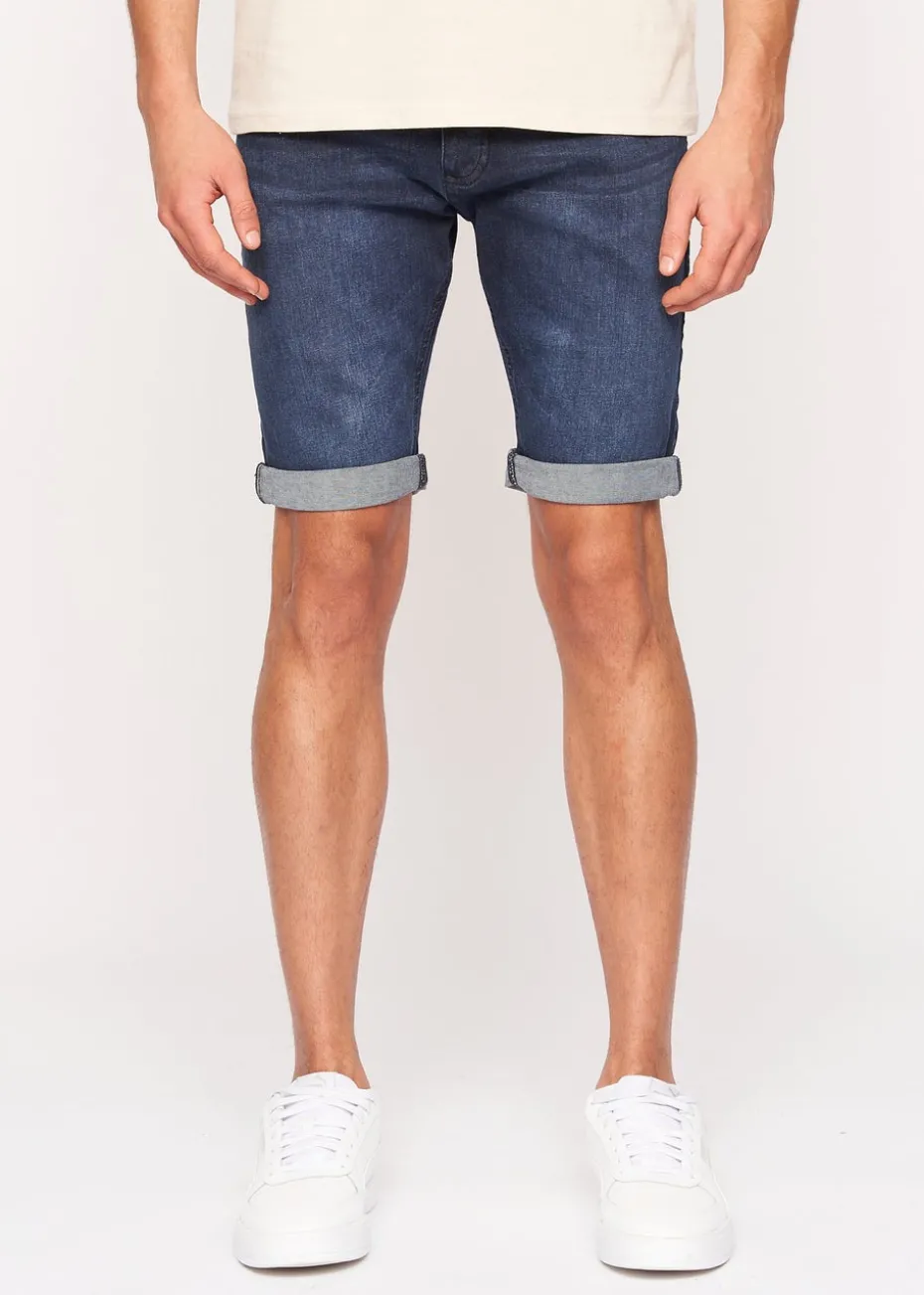 Crosshatch Dark Wash Reestier Denim Shorts