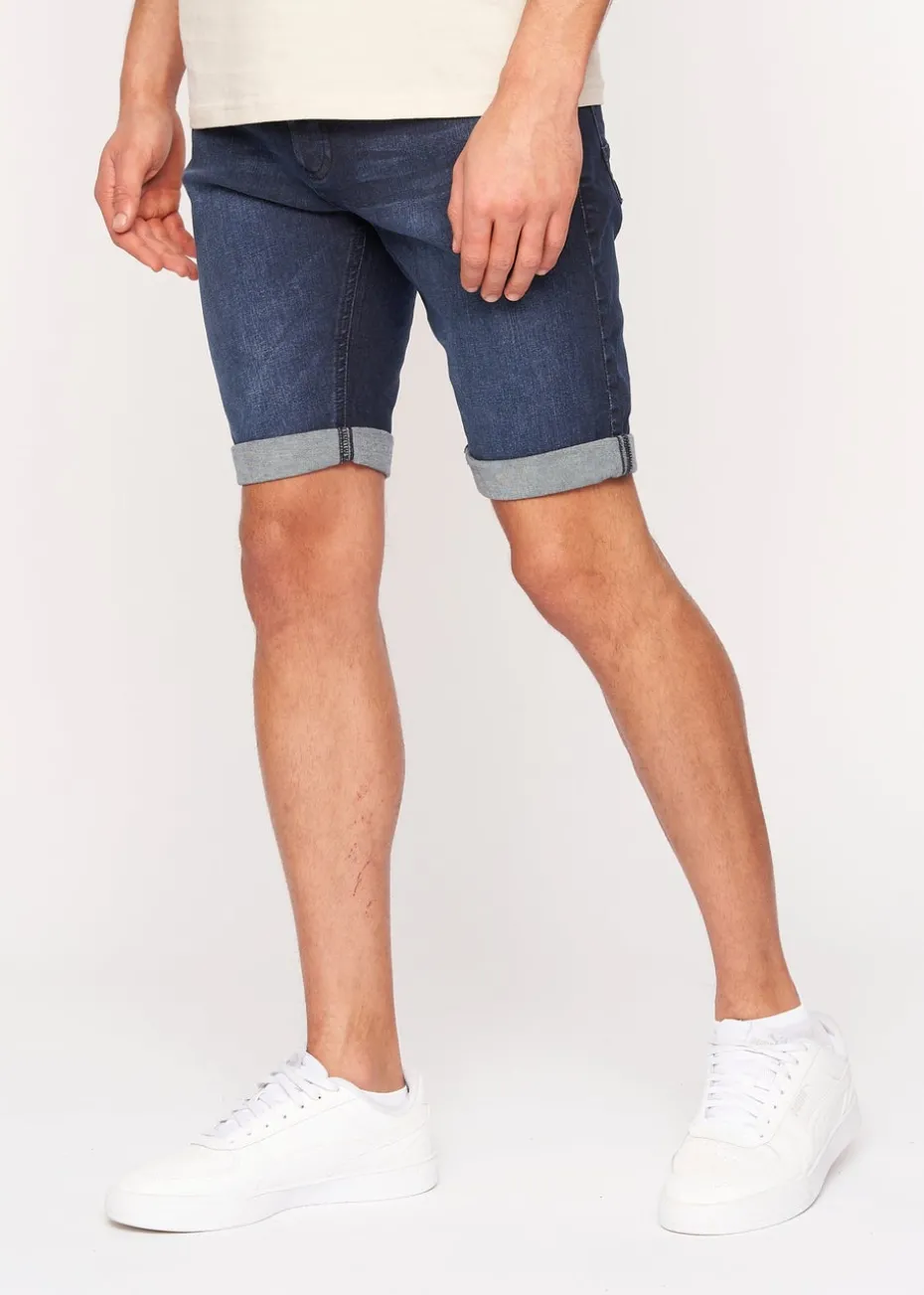 Crosshatch Dark Wash Reestier Denim Shorts