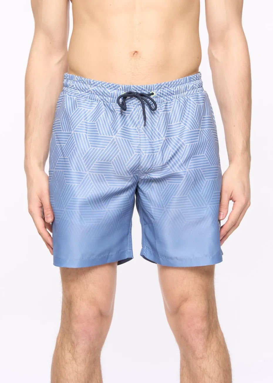 Crosshatch Denim Blue Layotta Swim Shorts