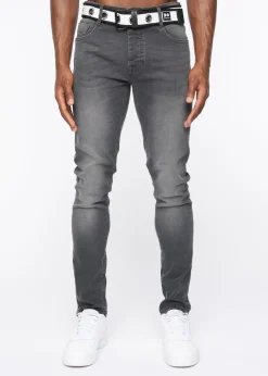 Crosshatch Grey Wash Barbeck Slim Fit Denim