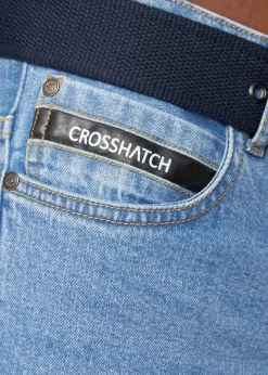 Crosshatch Light Blue Wash Princed Belted Jean