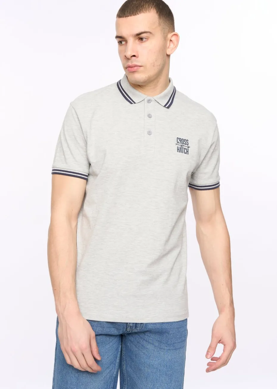 Crosshatch Light Grey Marl Changra Polo