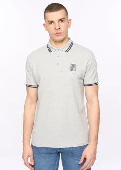 Crosshatch Light Grey Marl Changra Polo
