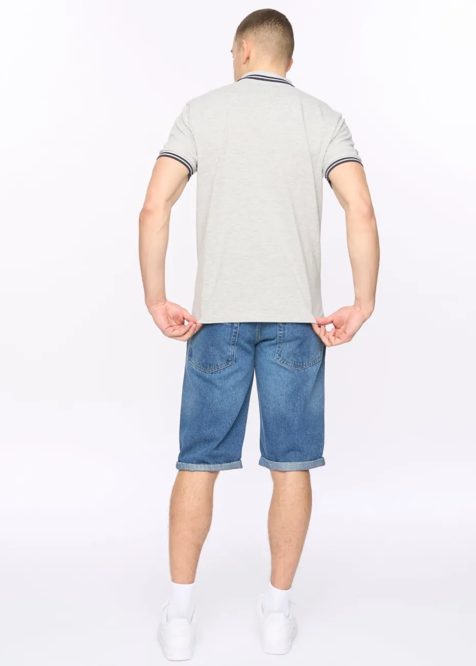 Crosshatch Light Grey Marl Changra Polo