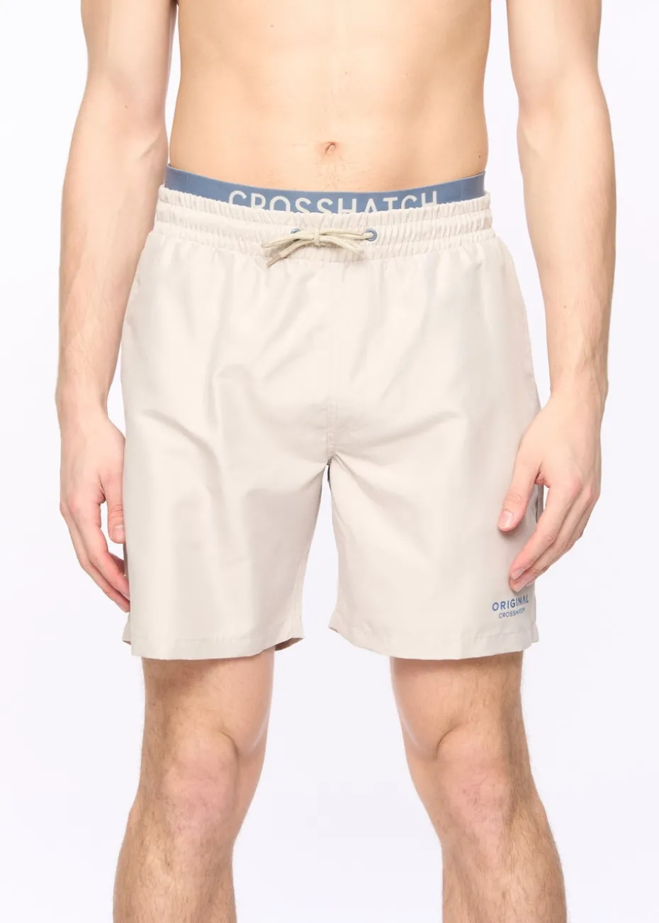 Crosshatch Light Stone Rembrandts Swim Shorts