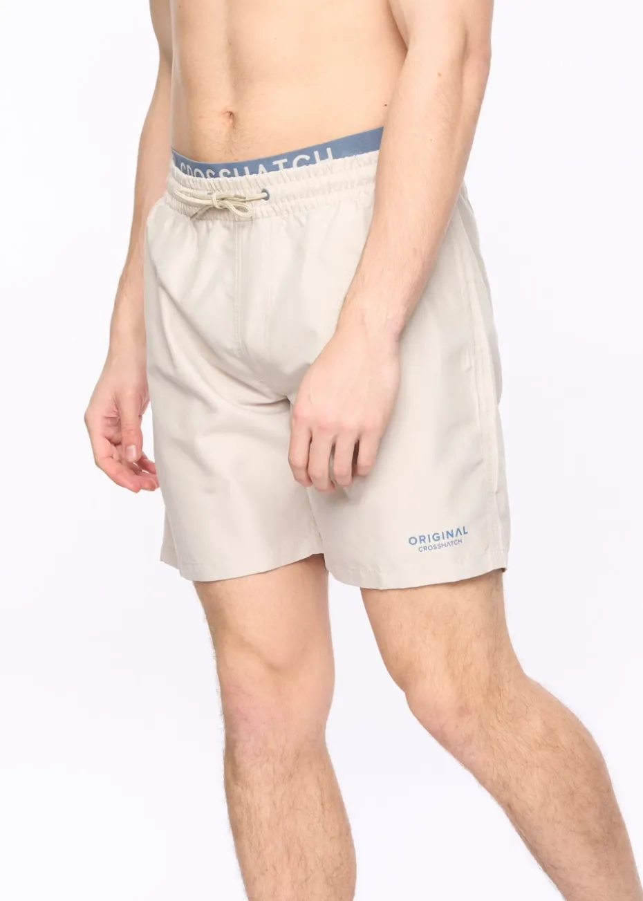 Crosshatch Light Stone Rembrandts Swim Shorts