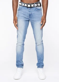 Crosshatch Light Wash Barbeck Slim Fit Denim